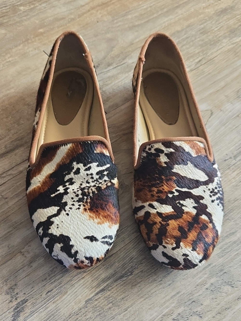 ANTONIO MELANI Gigi Cowhide Calf Hair Slip On Flats